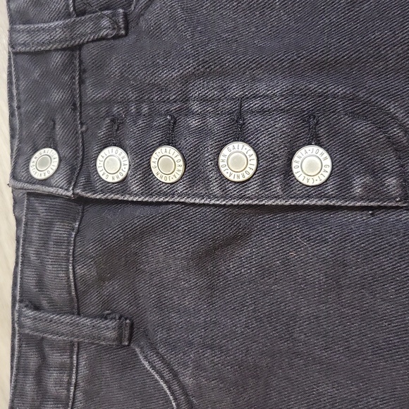 Black Denim Button-Up Skirt - Picture 2 of 6